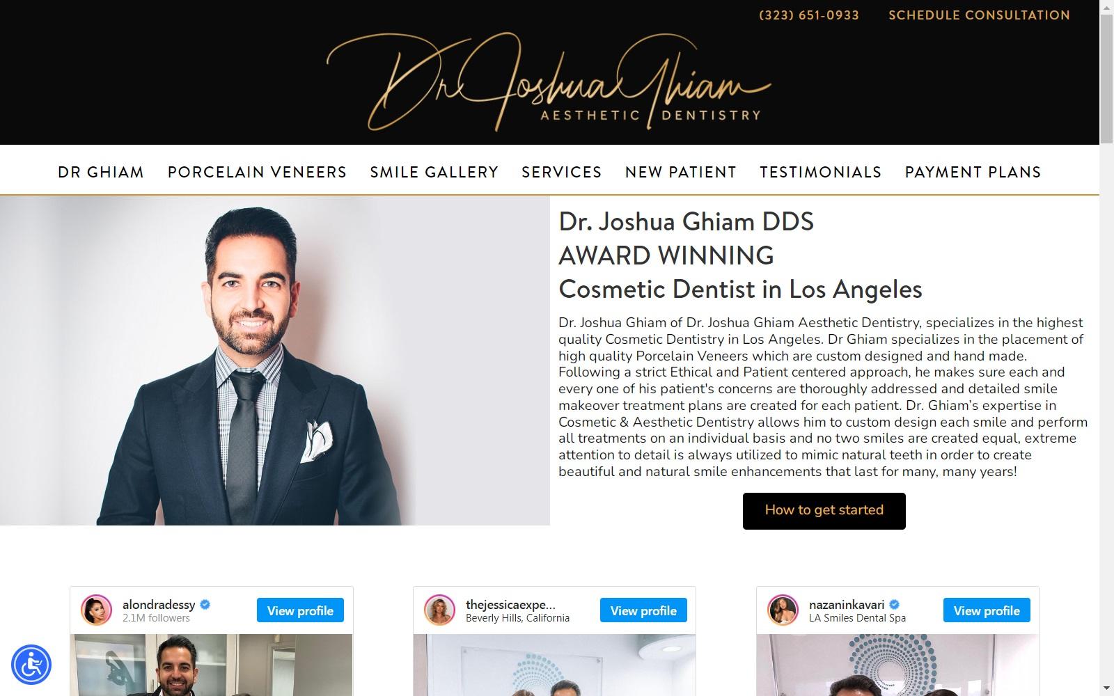 Dr. Joshua Ghiam - Los Angeles Cosmetic Dentist screenshot
