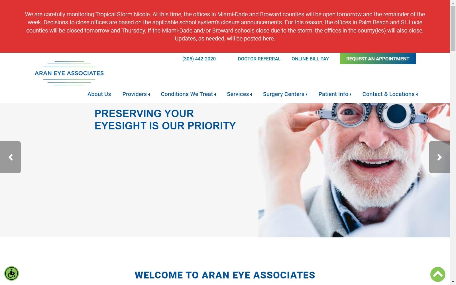 Aran Eye Associates screenshot