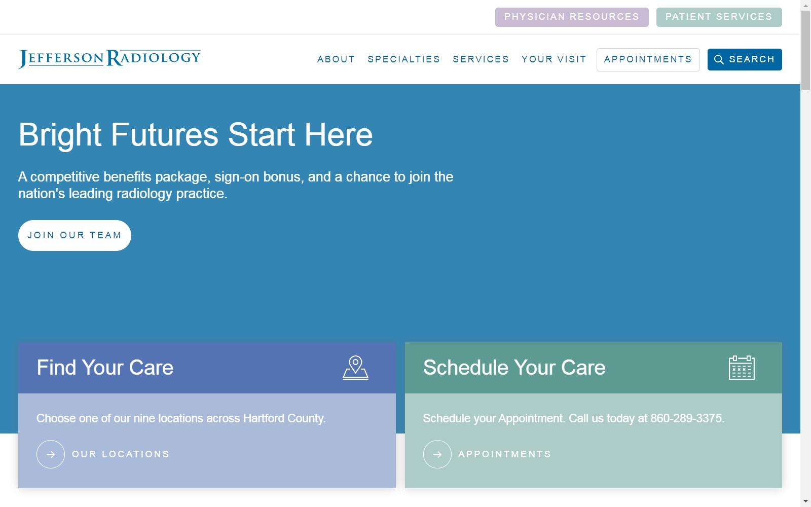 Jefferson Radiology screenshot