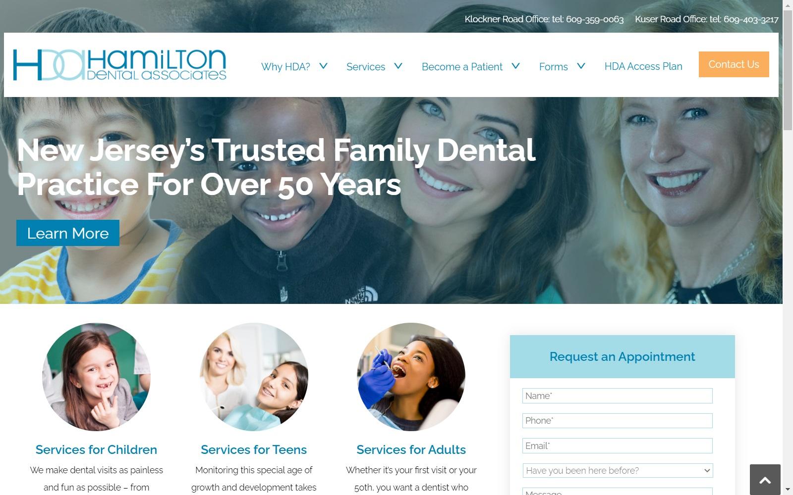 Hamilton Dental Associates screenshot