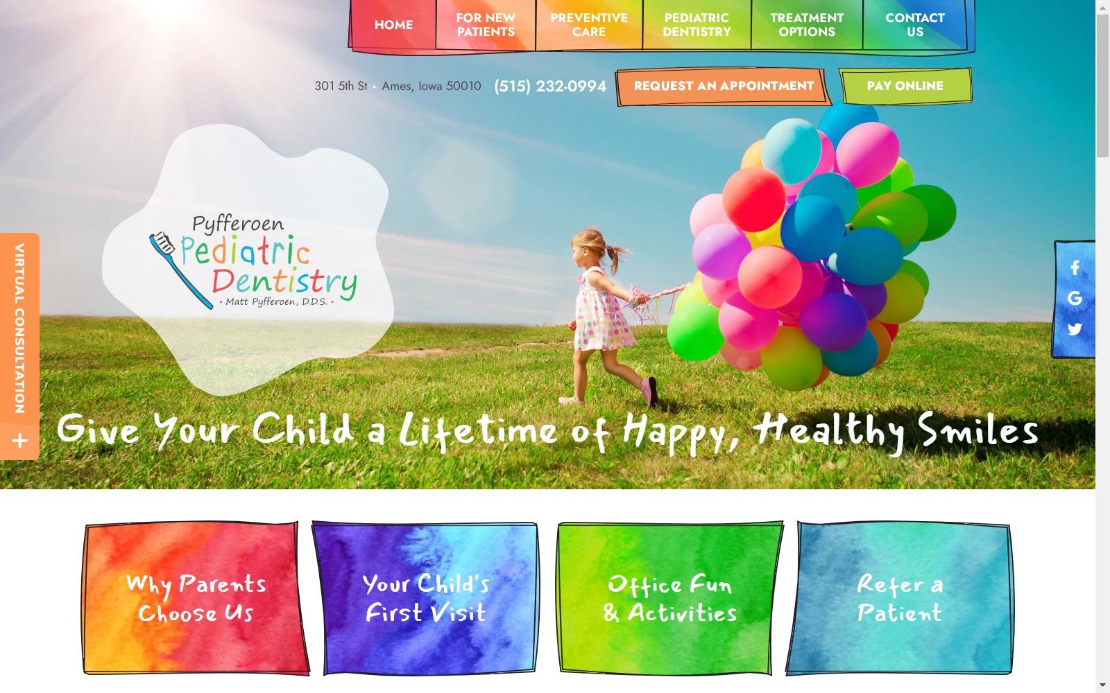 Pyfferoen Pediatric Dentistry screenshot
