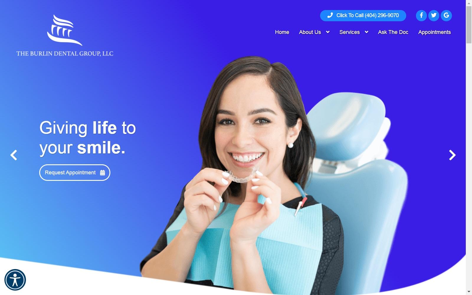 Burlin Dental Group: Dr. Eric Jackson, DDS screenshot