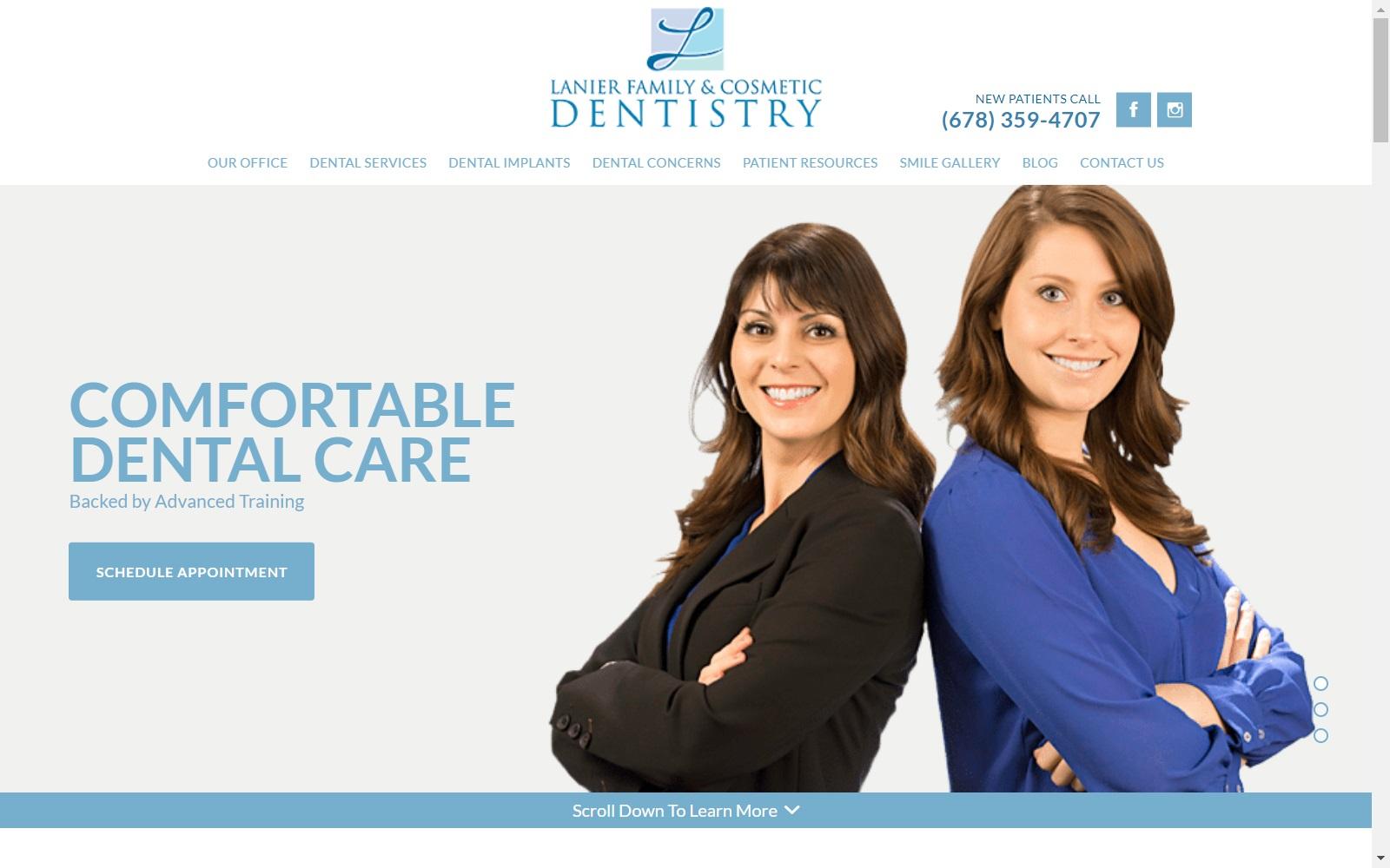 Lanier Family & Cosmetic Dentistry screenshot