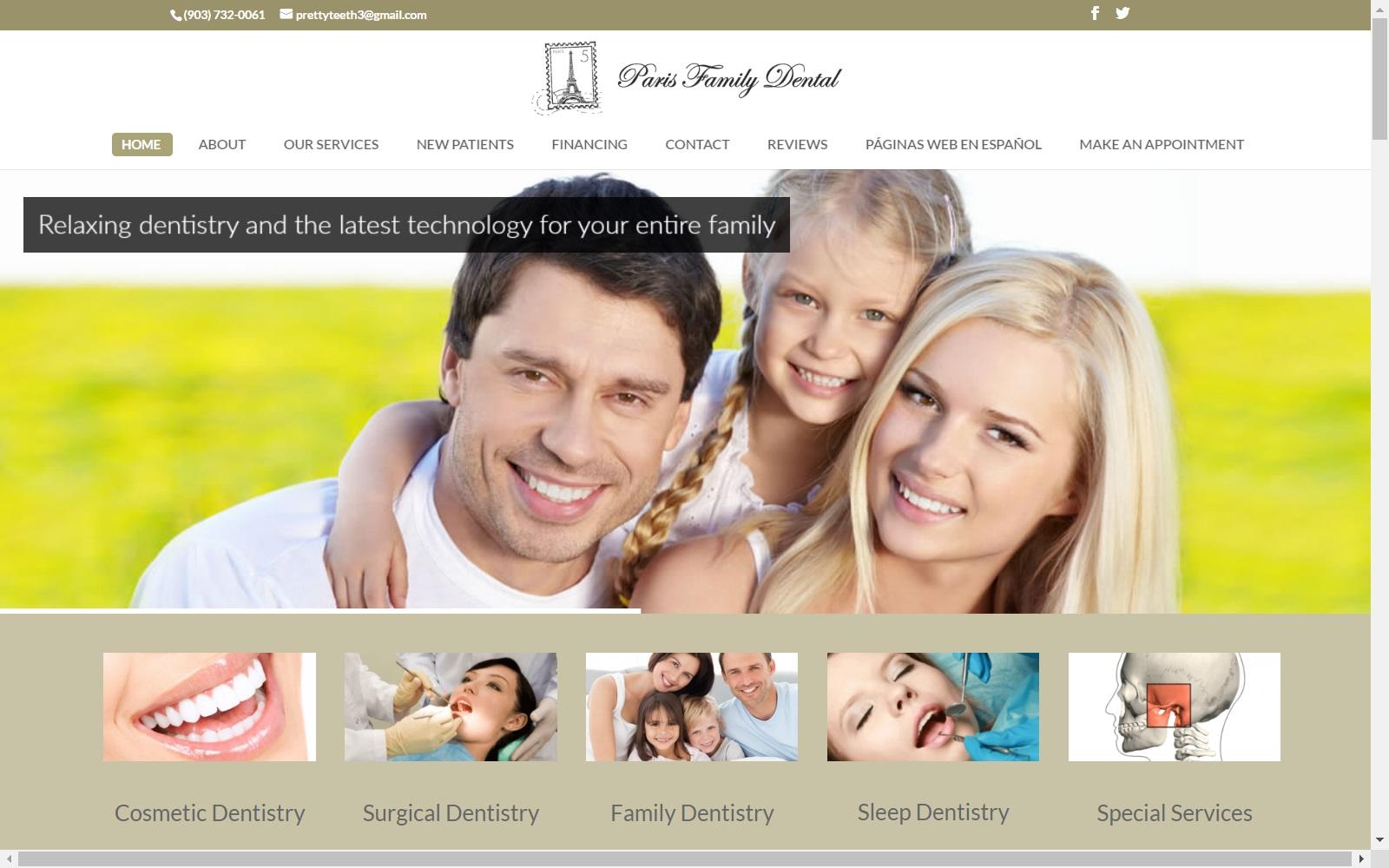Paris Family Dental screenshot
