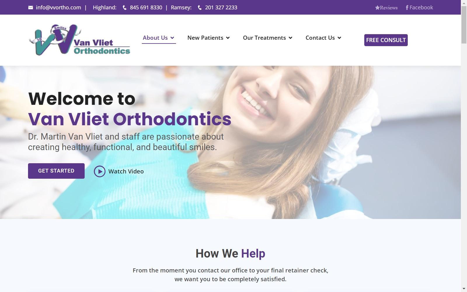 Van Vliet Orthodontics screenshot