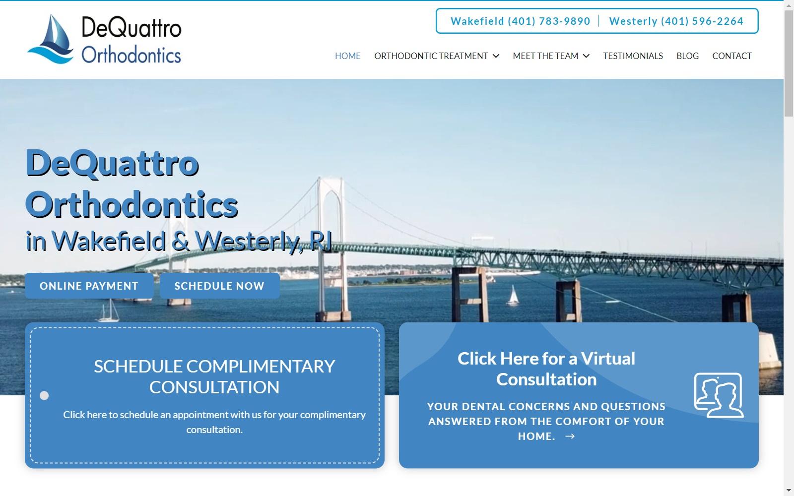DeQuattro Orthodontics Wakefield screenshot