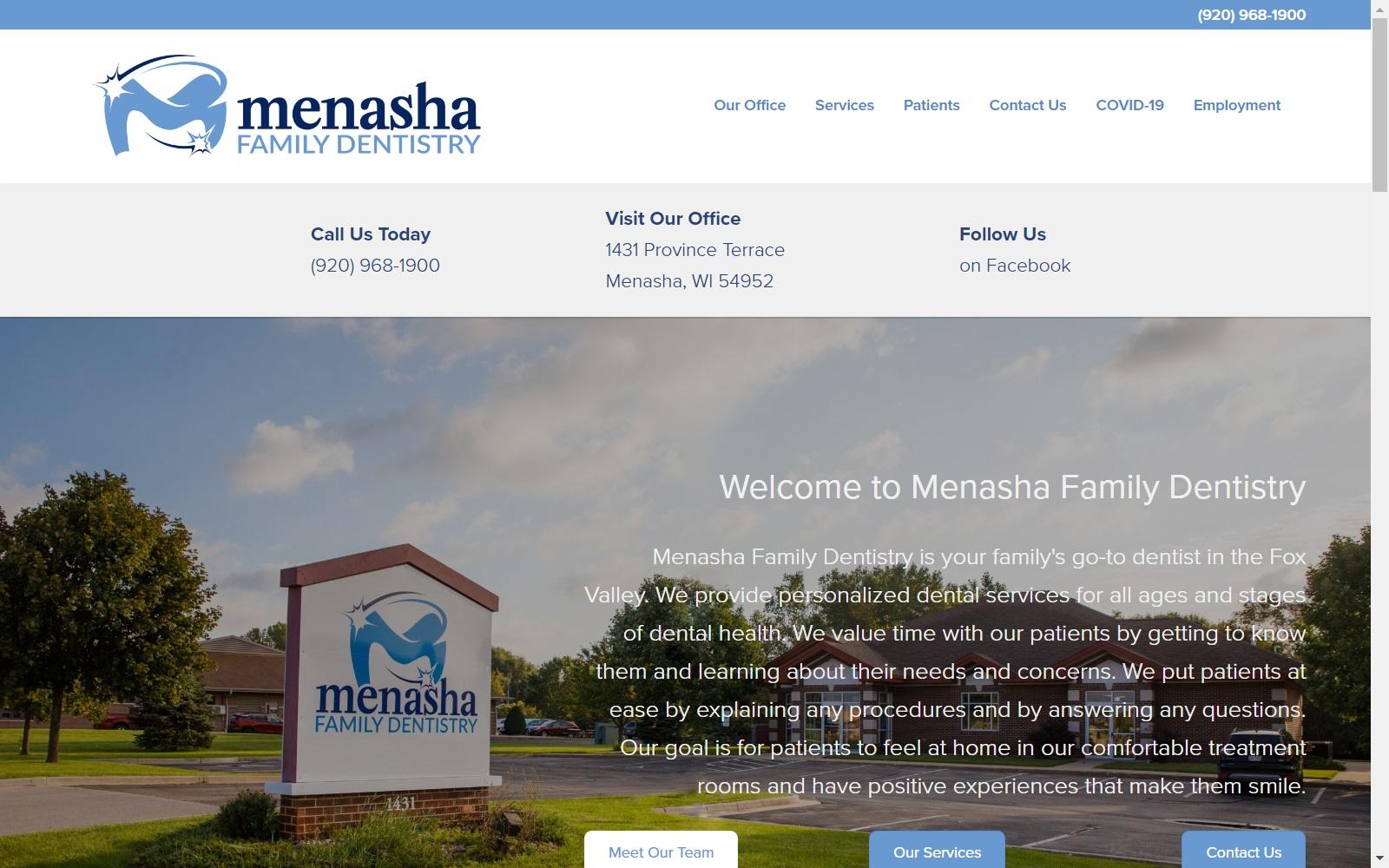 Menasha Family Dentistry screenshot