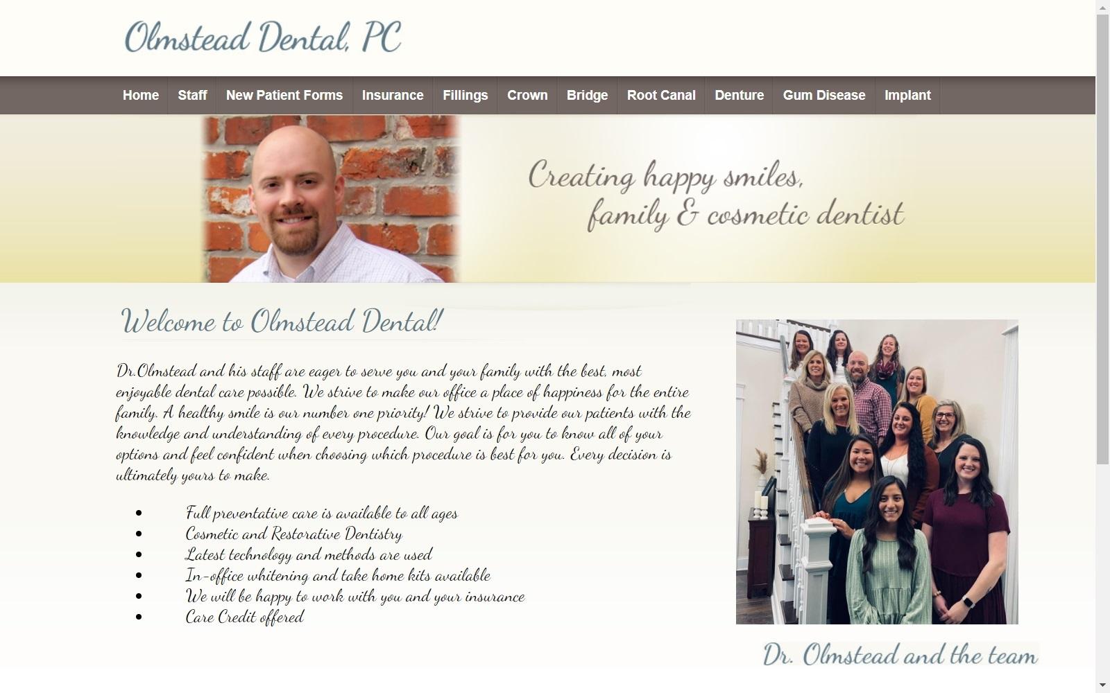 Olmstead Dental, PC Joshua Olmstead D.D.S. screenshot