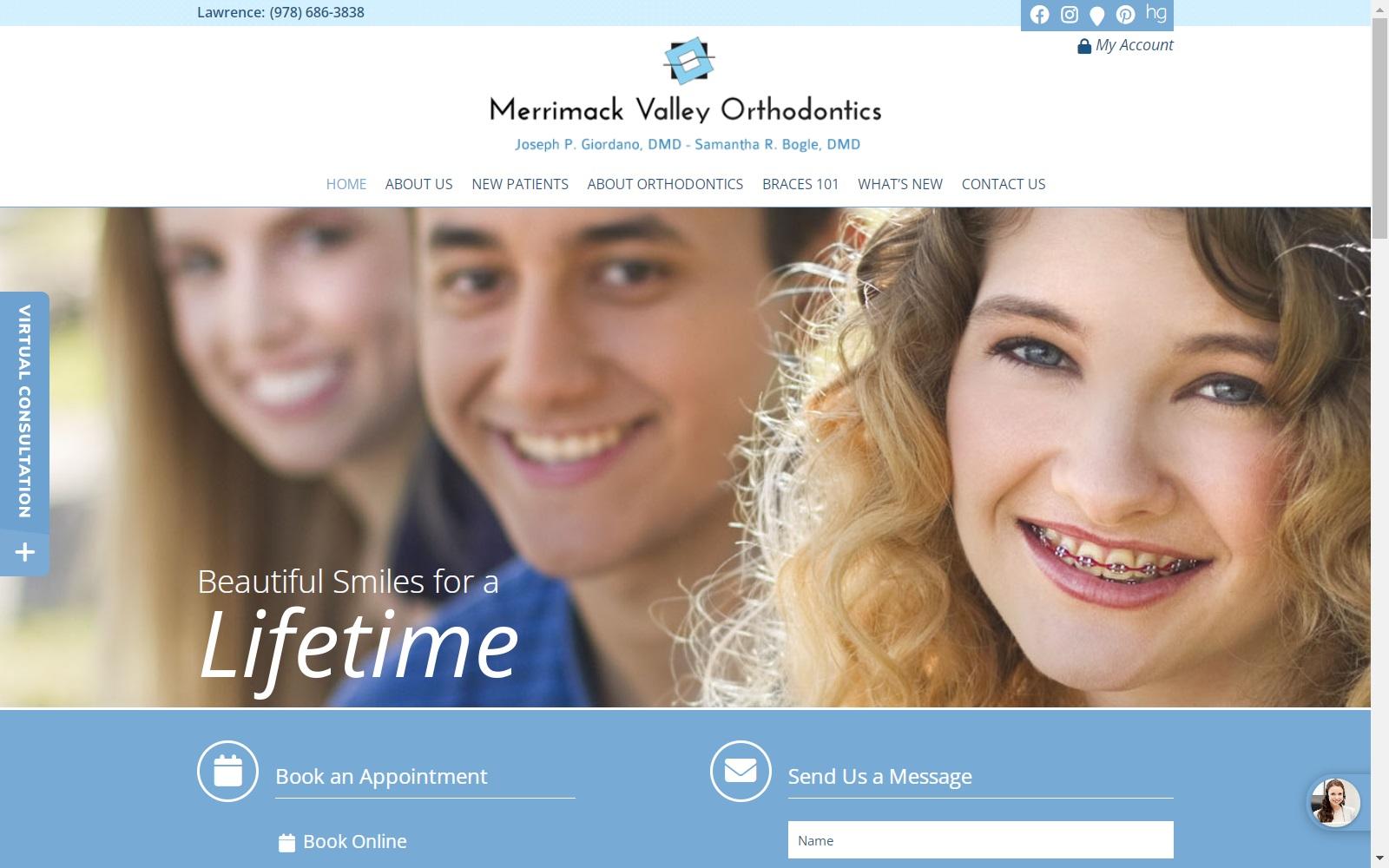 Merrimack Valley Orthodontics screenshot