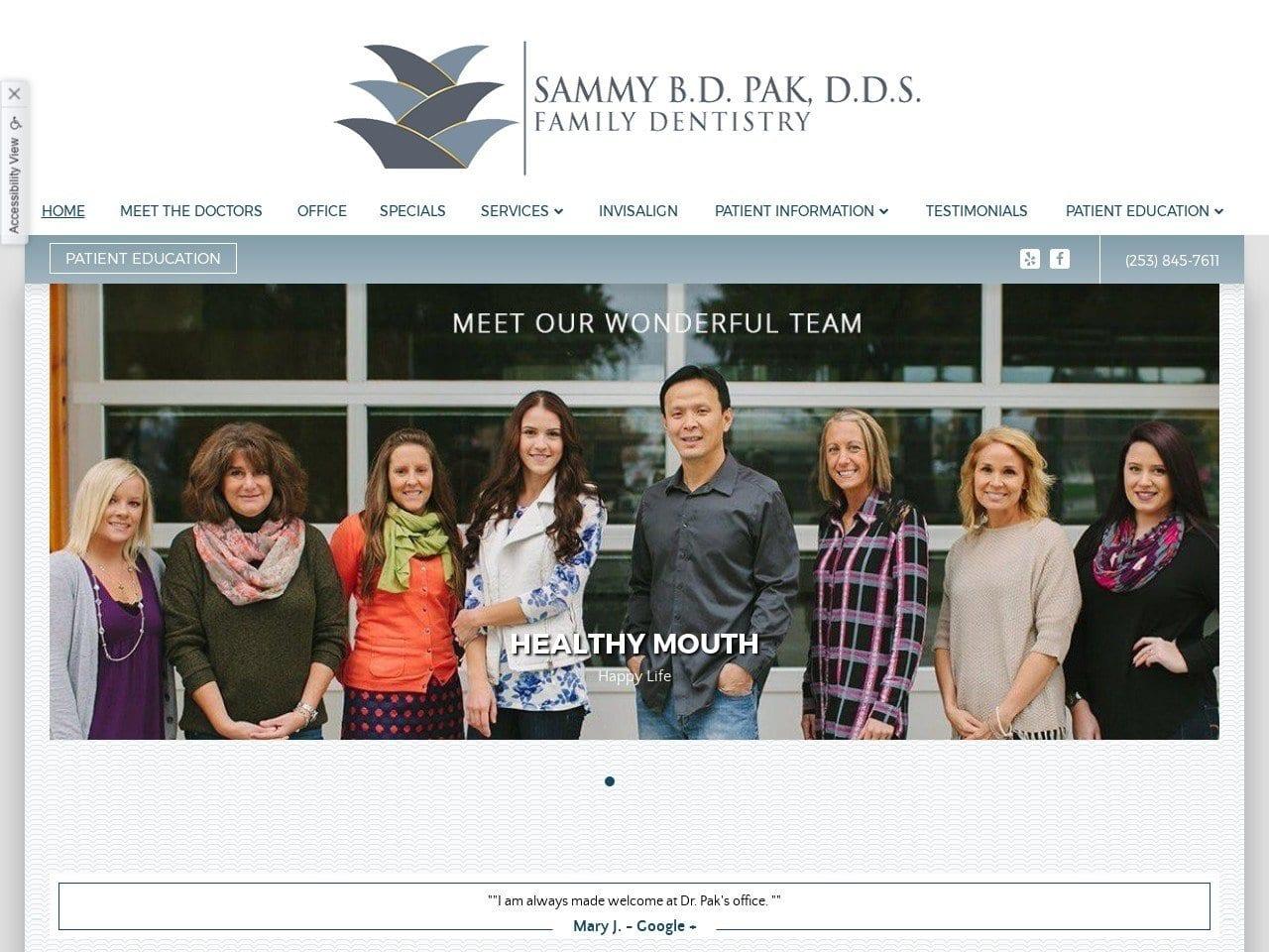 Sammy BD Pak DDS PLLC screenshot