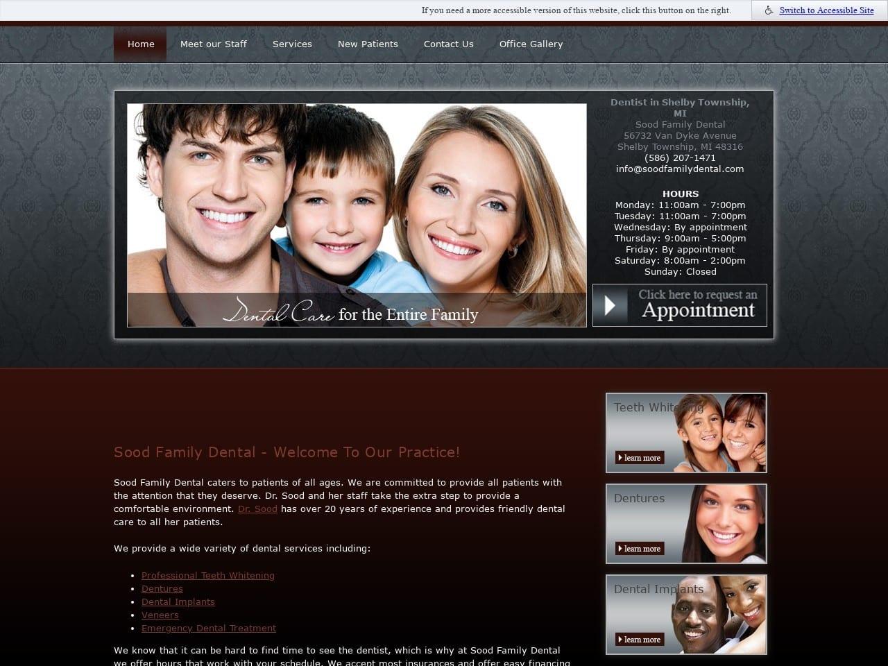 Sood Family Dental screenshot