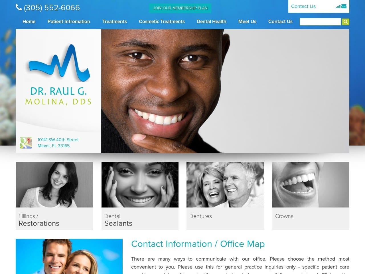 Dr. Raul G. Molina Jr DDS PA screenshot