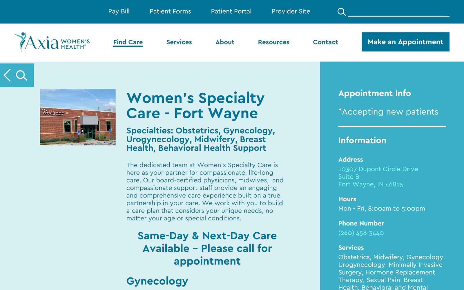 Women's Specialty Care - Fort Wayne