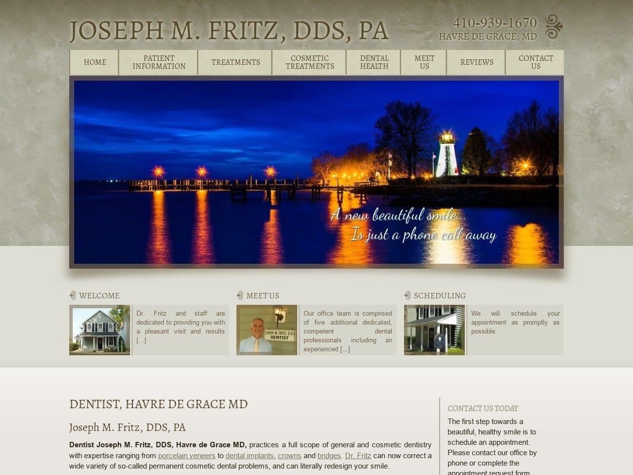 Joseph M. Fritz DDS PA screenshot