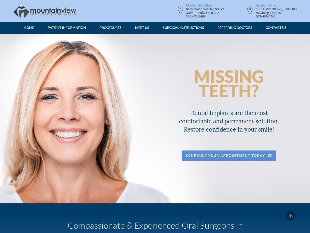 Mountain View Oral Surgery & Dental Implants screenshot