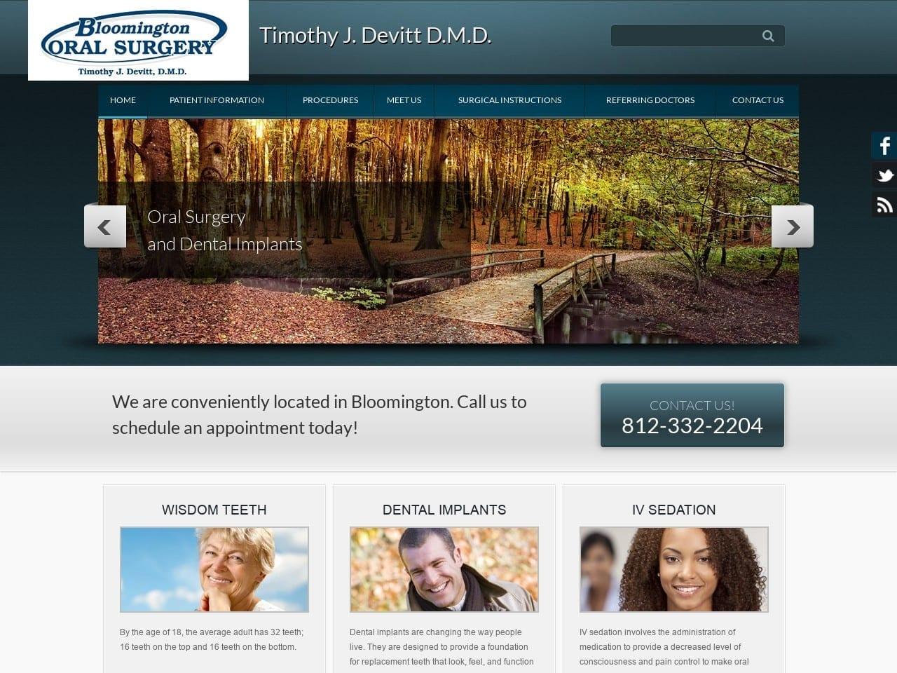 Bloomington Oral Surgery Devitt Timothy J DDS screenshot