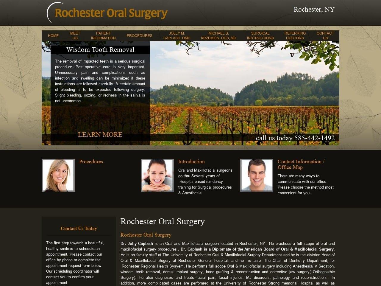 Rochester Oral Surgery Caplash Jolly DDS screenshot