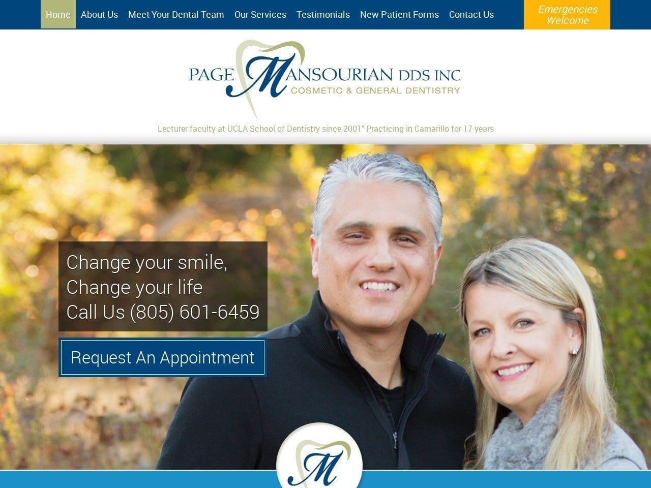 Page Mansourian D.D.S. screenshot