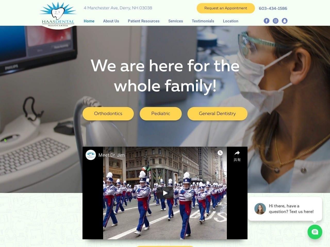 Haas Dental Associates screenshot