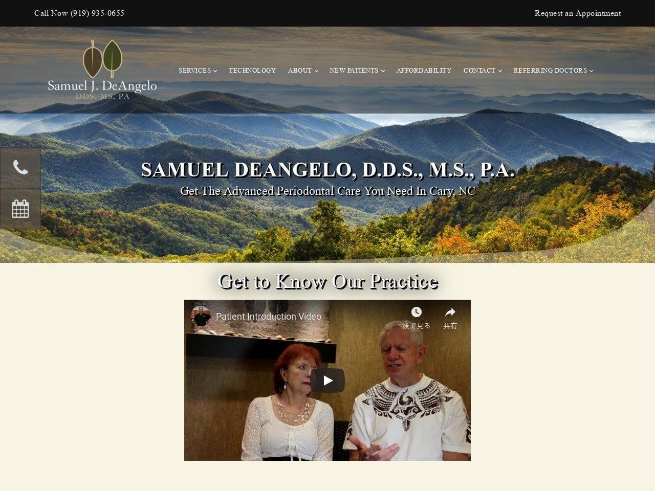 Samuel J De Angelo Dental screenshot