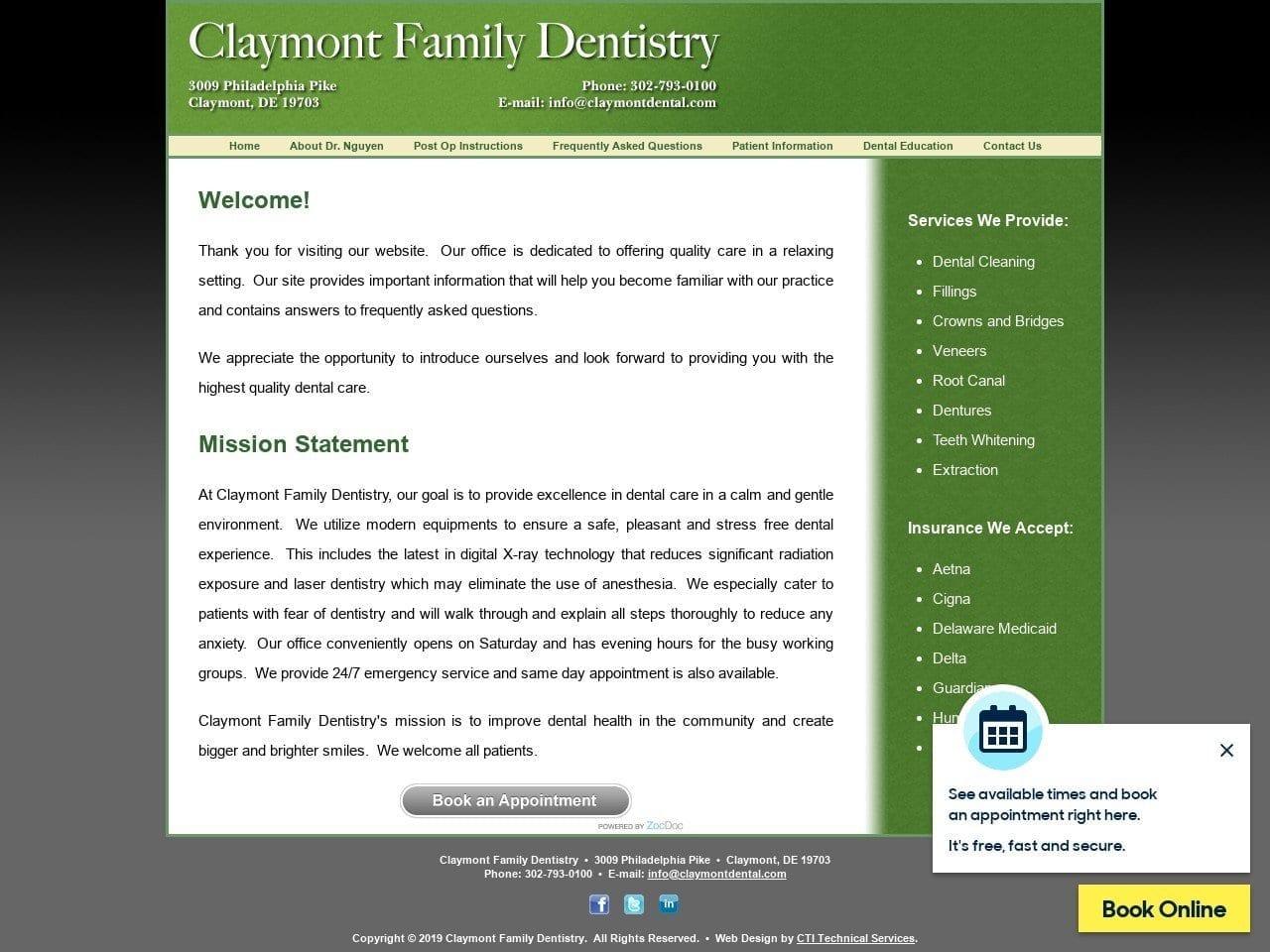 Claymont Family Dentistry screenshot