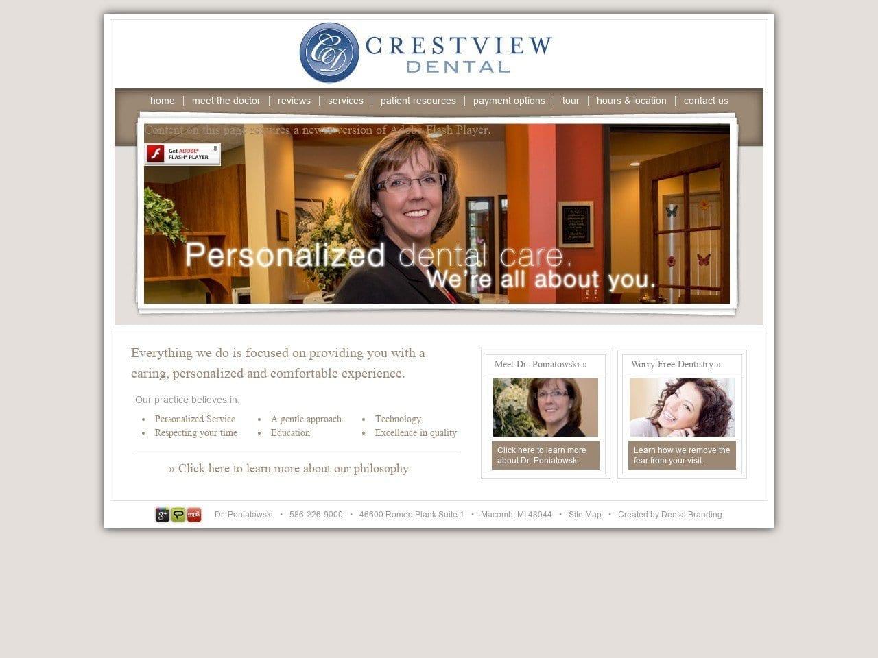 Crestview Dental/ Dr. Poniatowski screenshot