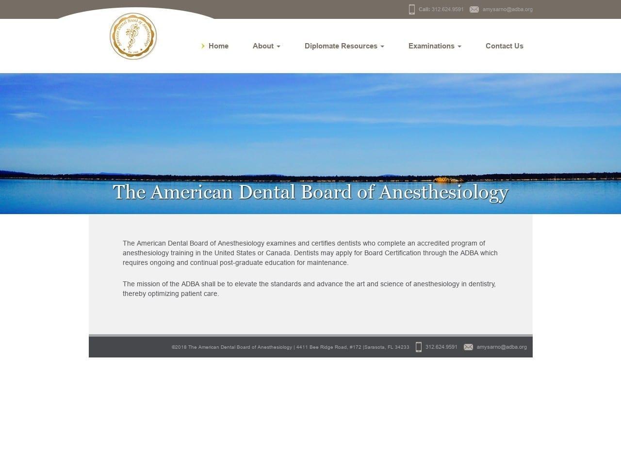 American Dental Board Anesthesiology screenshot