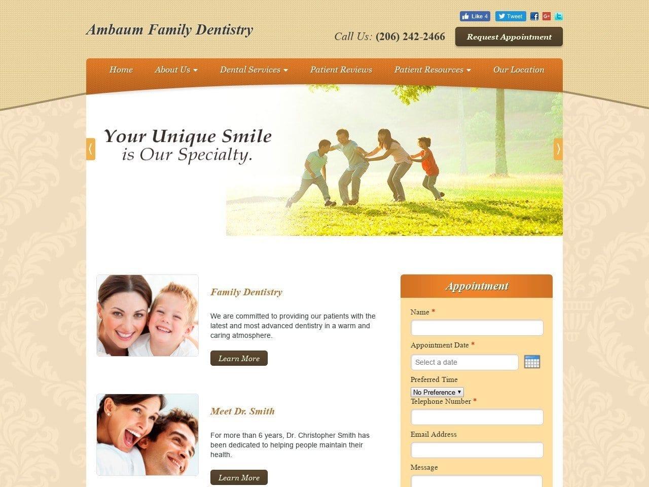 Ambaum Family Dental screenshot