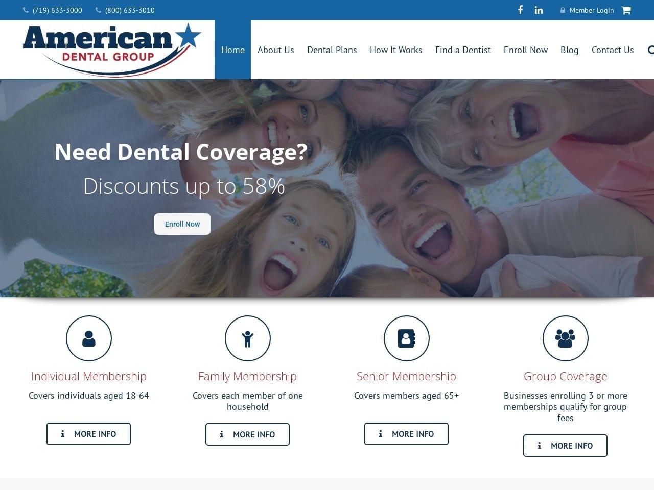 American Dental Group screenshot