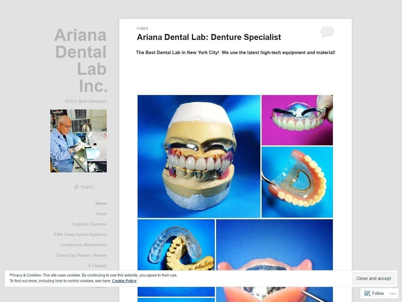 Ariana Dental Lab Inc. screenshot