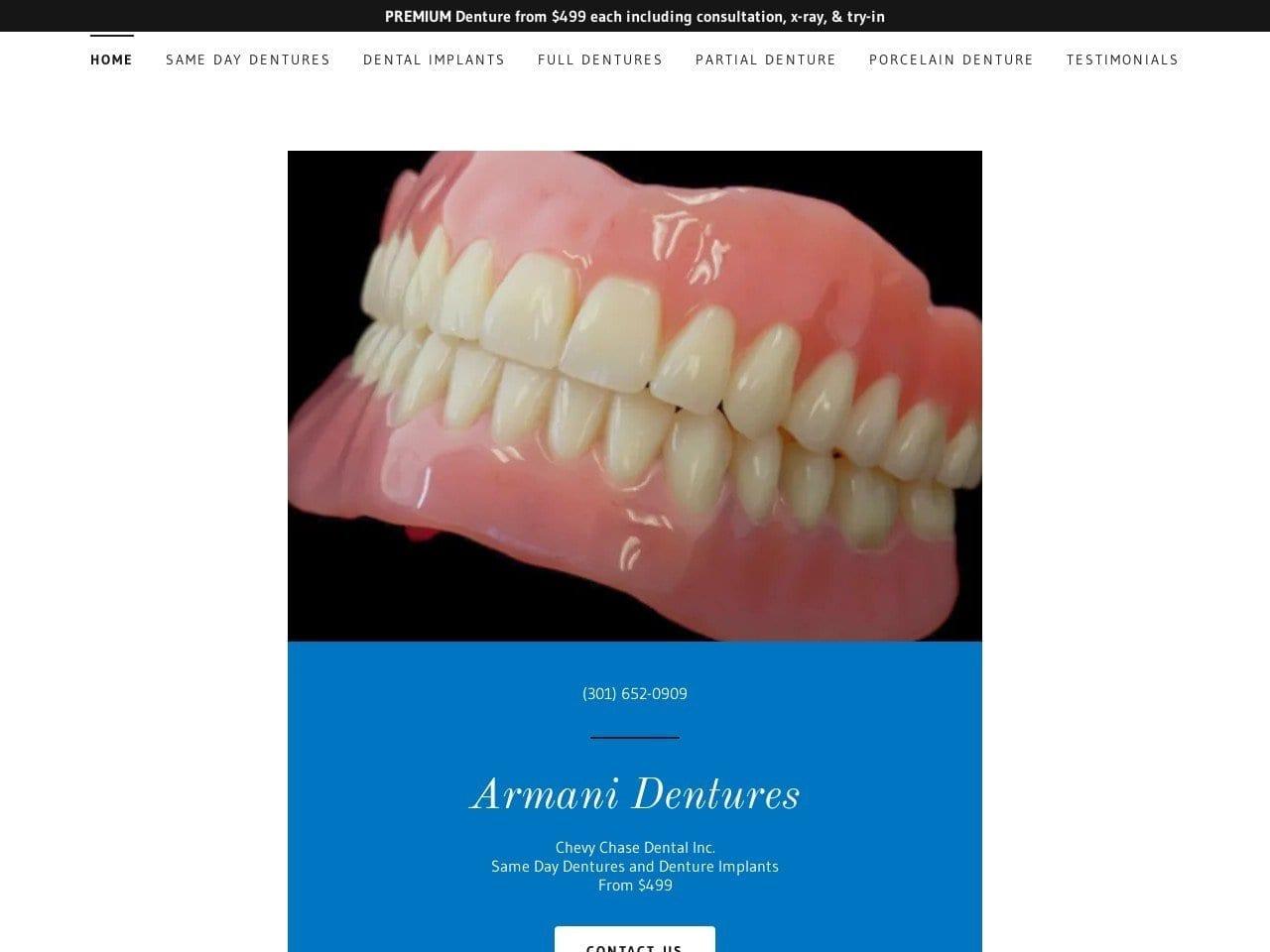Armani Dentures Chevy Chase Dental Inc screenshot