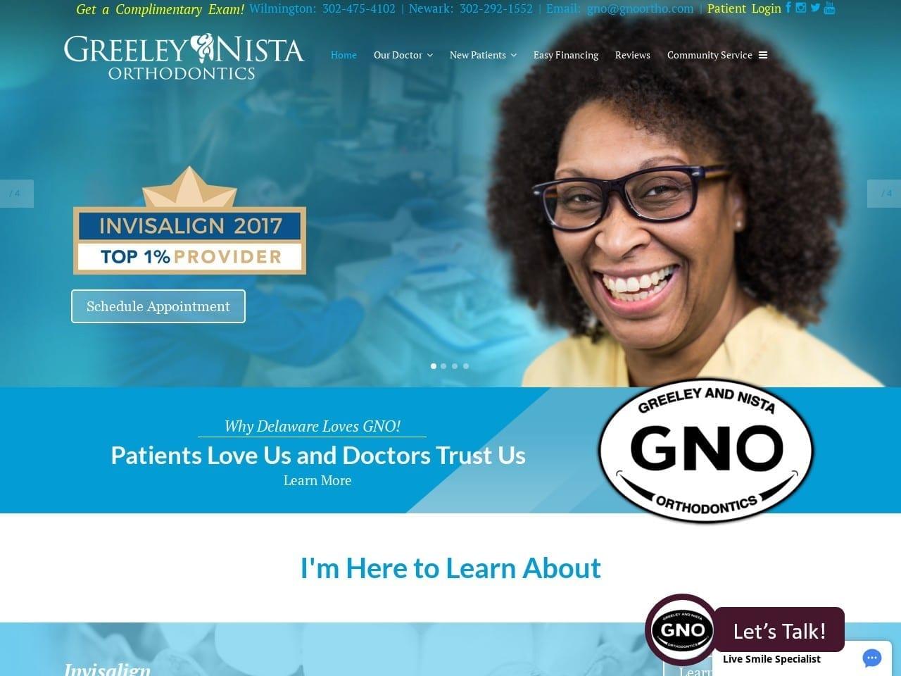Greeley & Nista Orthodontics screenshot
