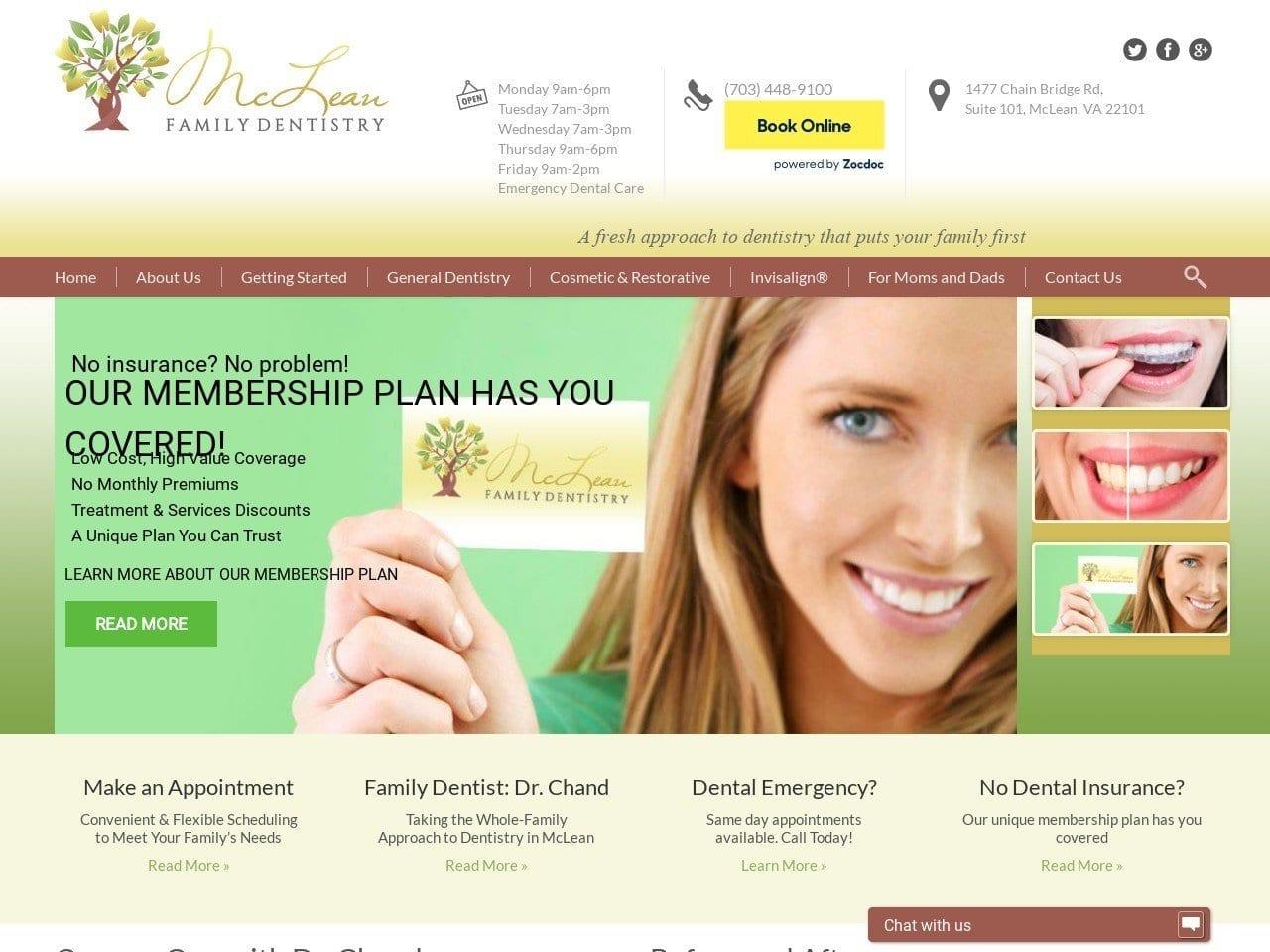 McLean Family Dentistry screenshot