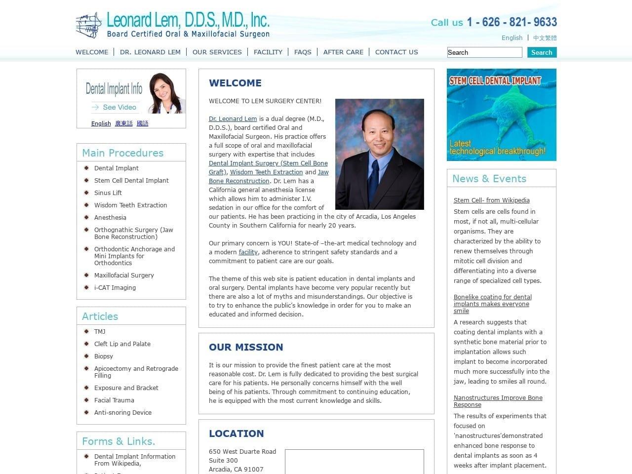 Lem Leonard DDS screenshot