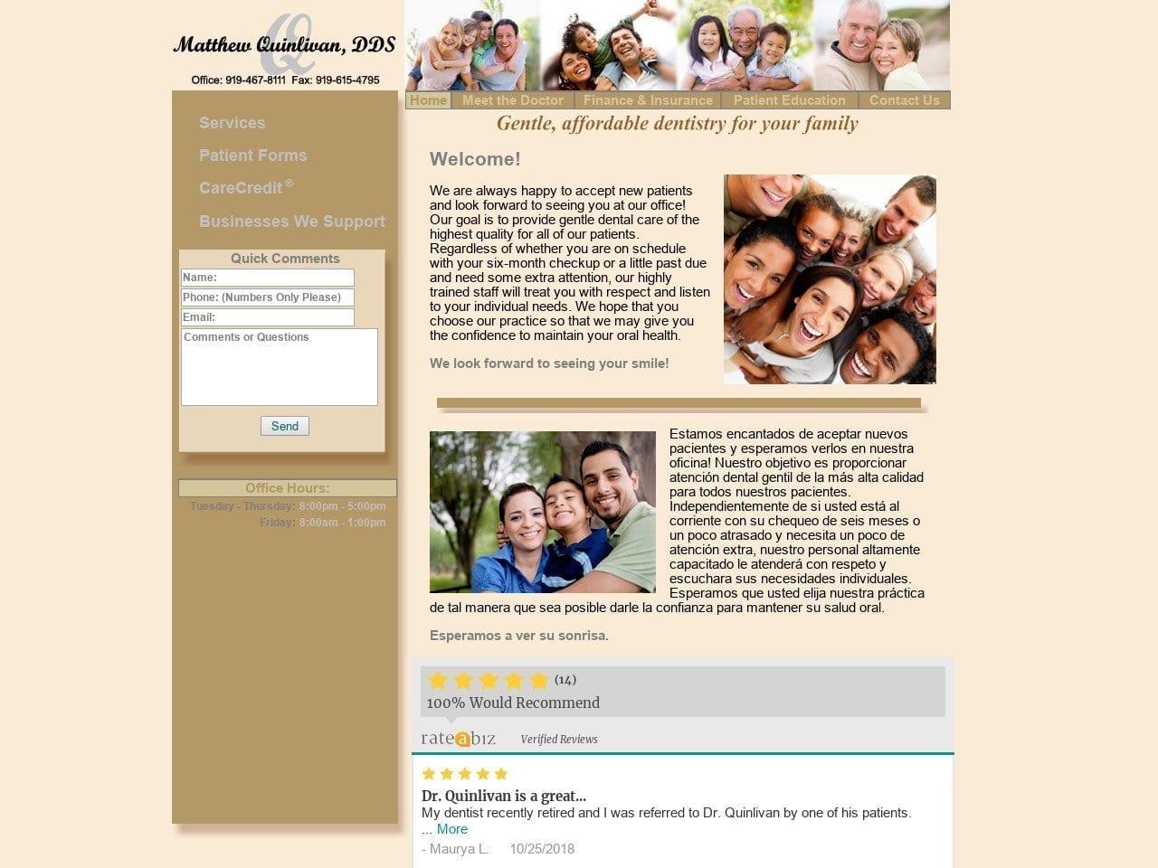 Matthew H. Quinlivan Dds Dentist screenshot