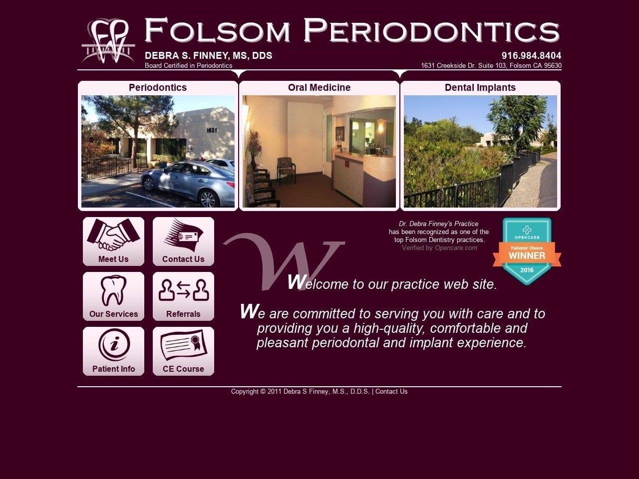 Debra S Finney MS DDS dba Folsom Periodontics screenshot