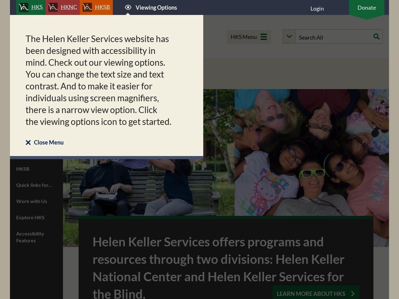 Helen Keller Services For The Blind Sierra screenshot
