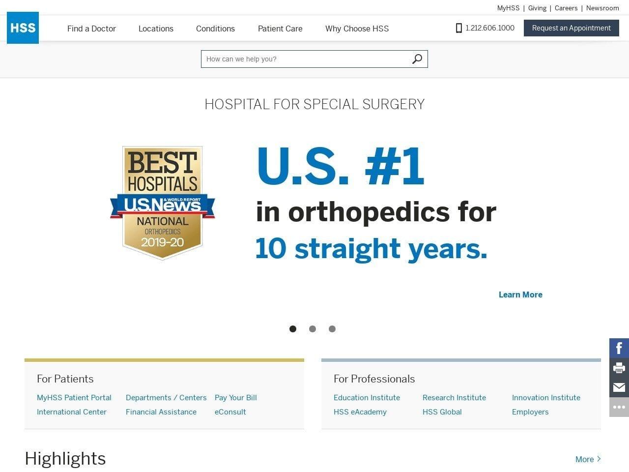 Hospital For Special Surgery screenshot