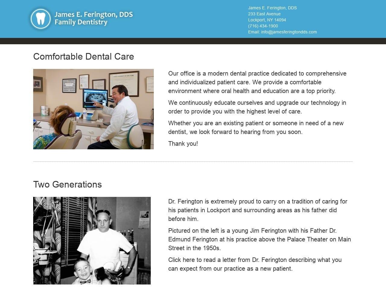 Ferington James E DDS screenshot