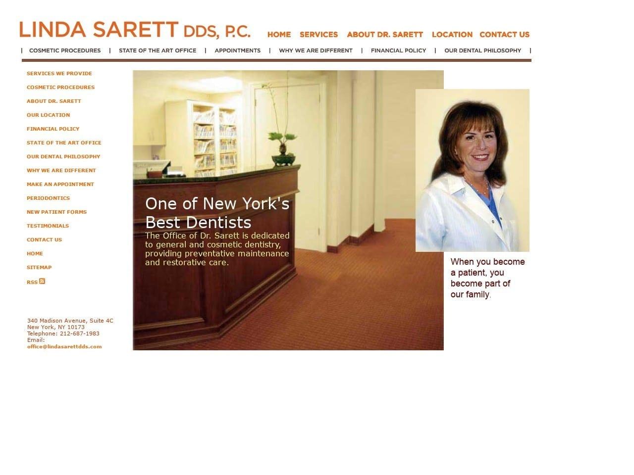 Dr. Linda M. Sarett DDS screenshot