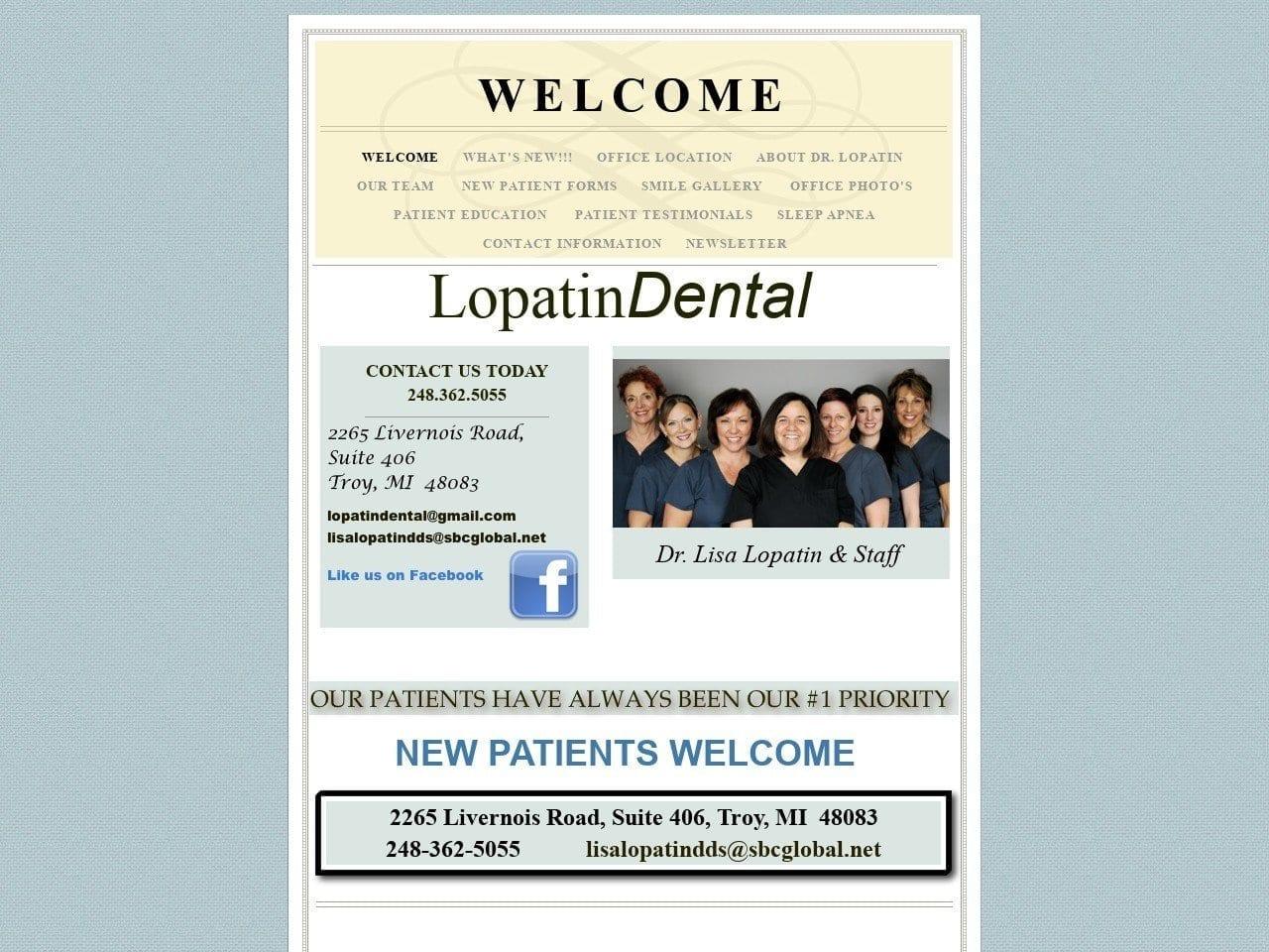 Dr. Lisa G. Lopatin DDS screenshot