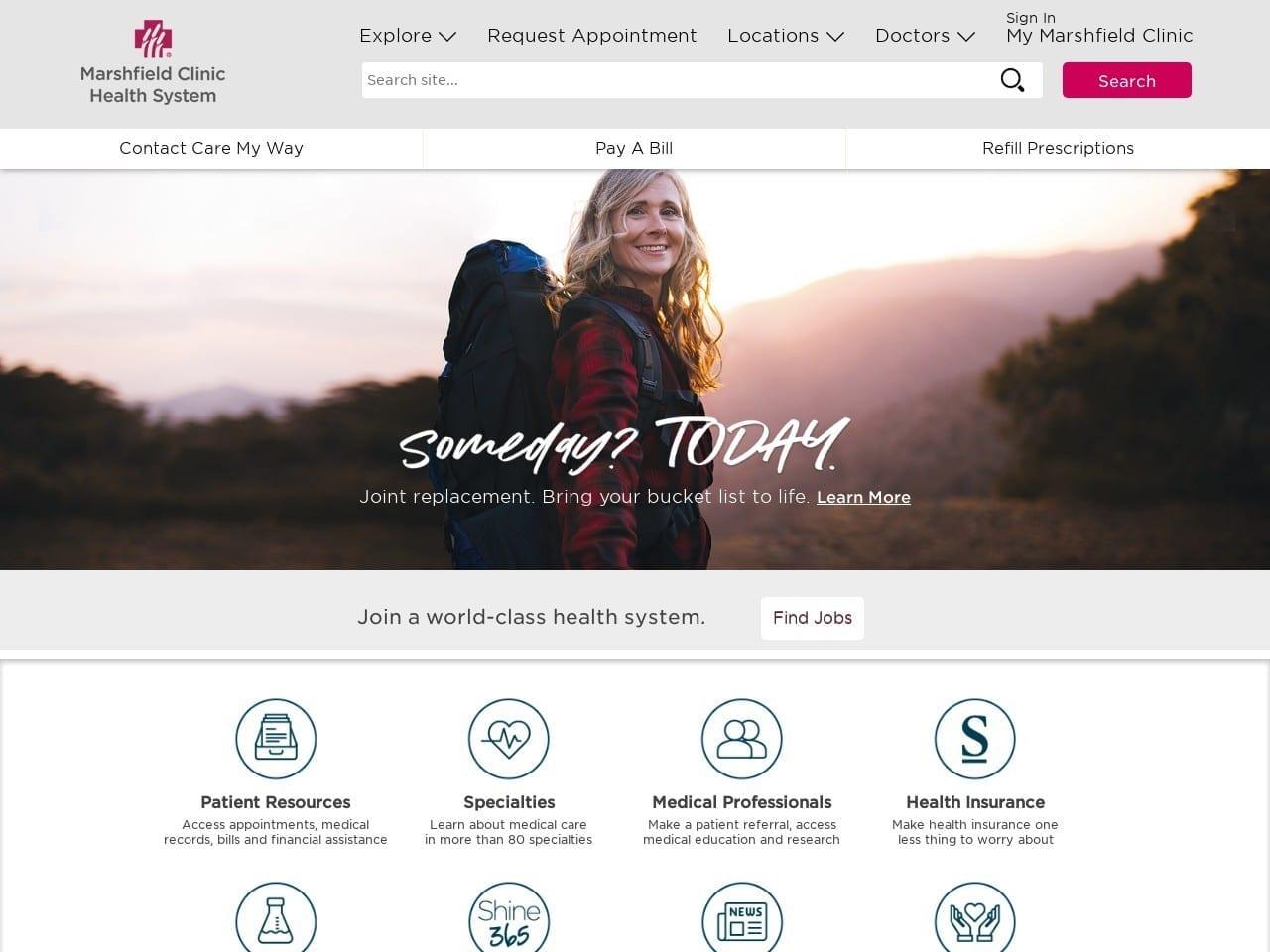 Marshfield Clinic screenshot