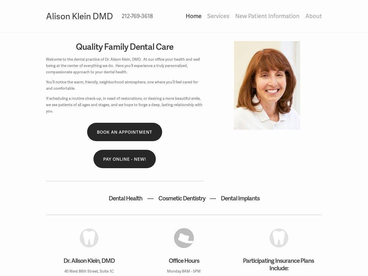 Dr. Alison Klein DMD screenshot