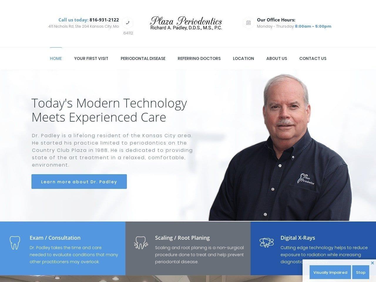 Plaza Periodontics Richard A. Padley DDS MS PC screenshot