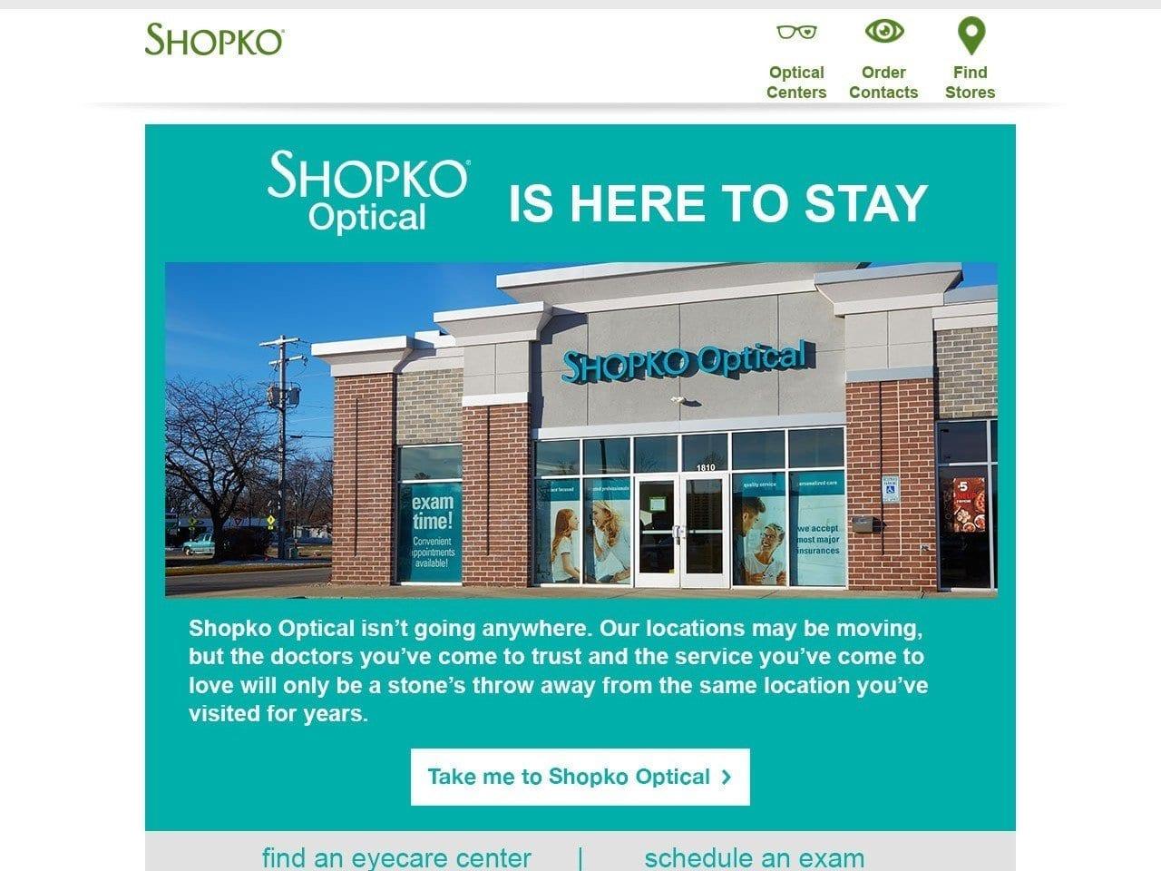 Shopko Eyecare Center screenshot