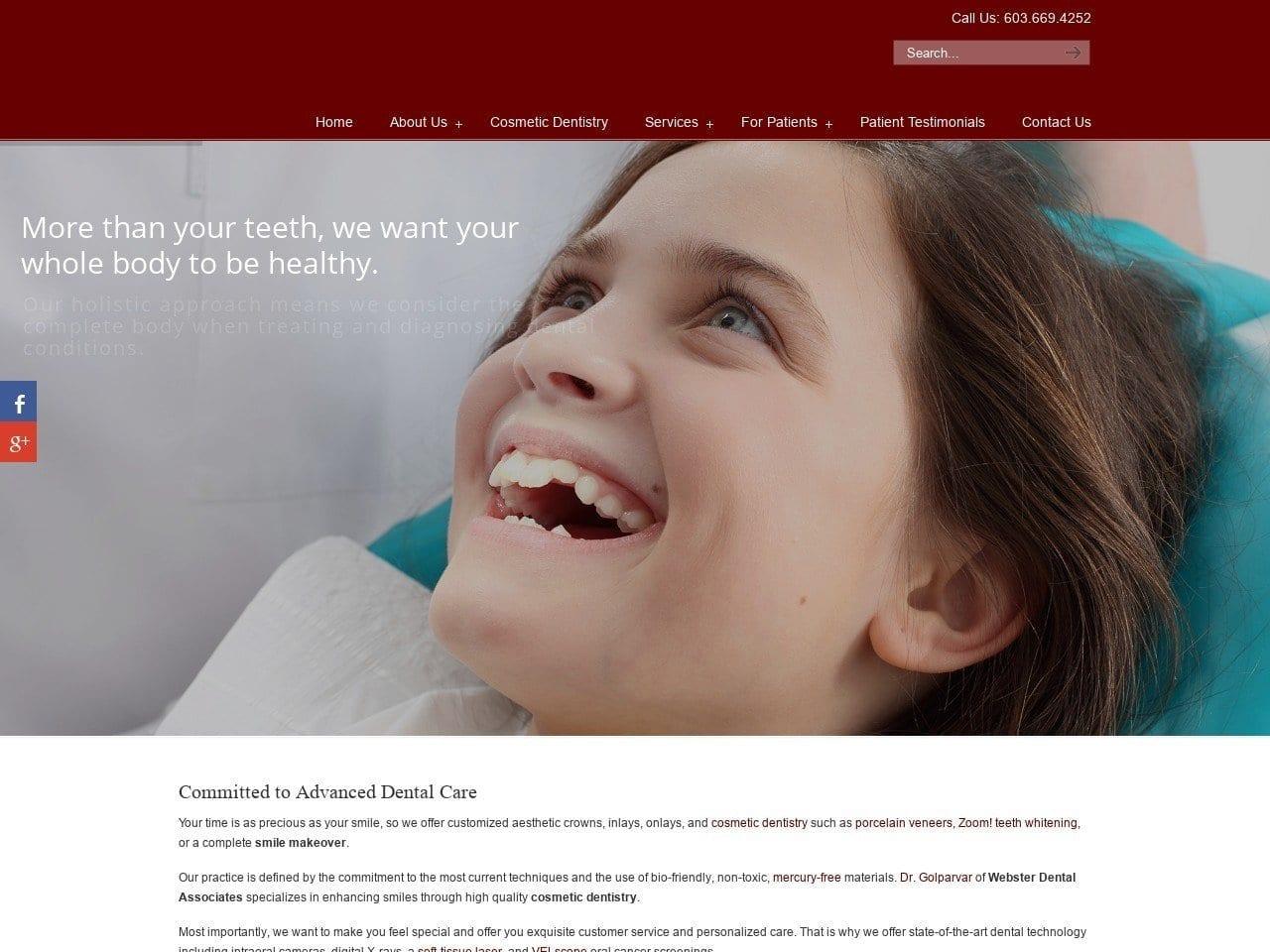 Webster dental associates screenshot