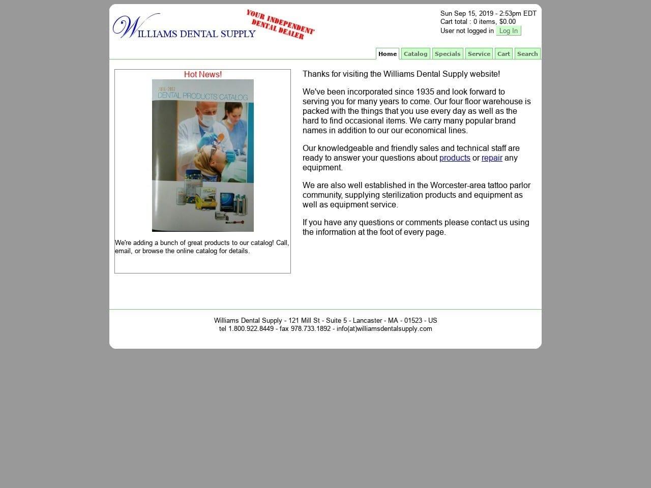 Williams Dental Supply Co screenshot