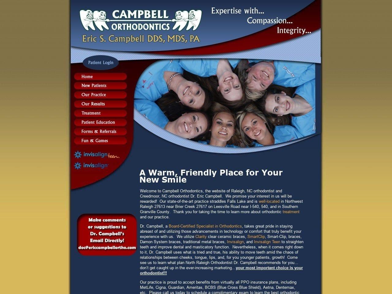 Campbell Orthodontics screenshot