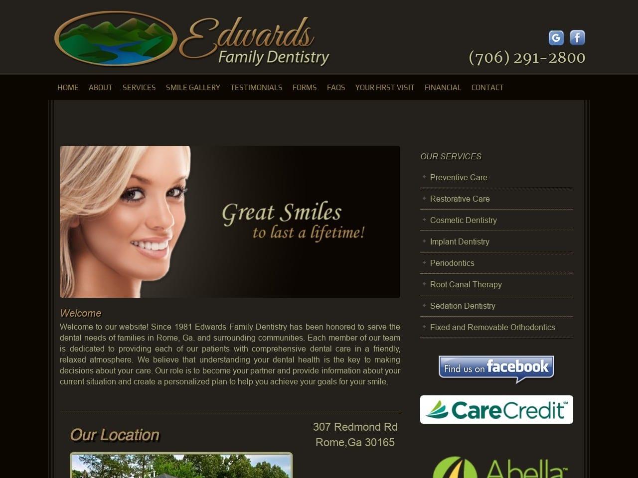Edwards Robert H DDS screenshot