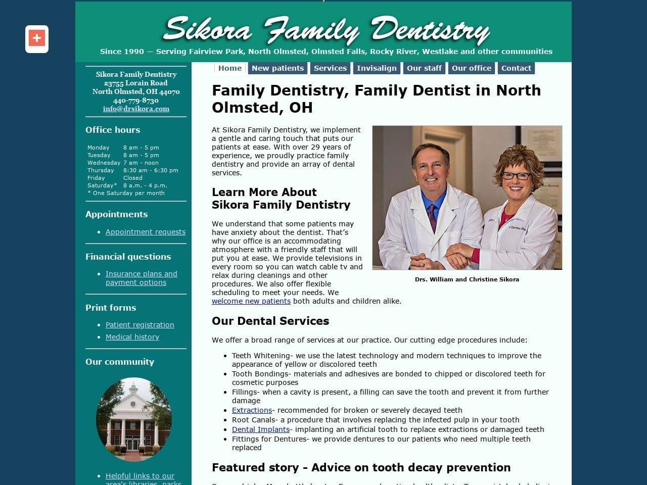 Sikora Family Dentistry screenshot